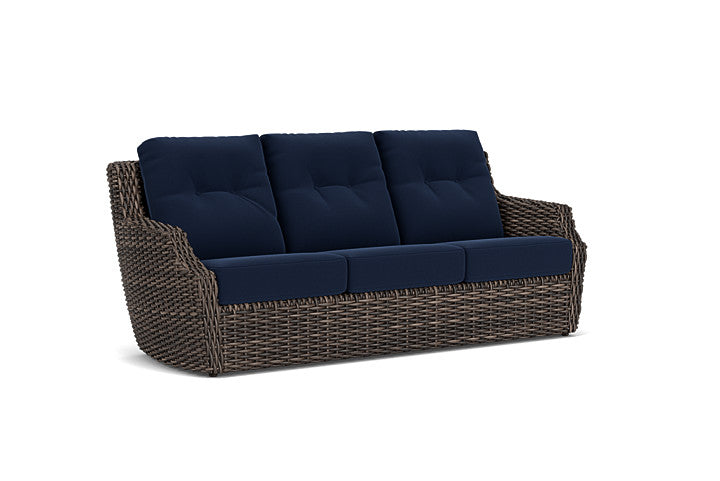 Lloyd Flanders - Largo Sofa In Vintage Oak Finish With Decorline Navy Fabric - 2410554282019 view 1