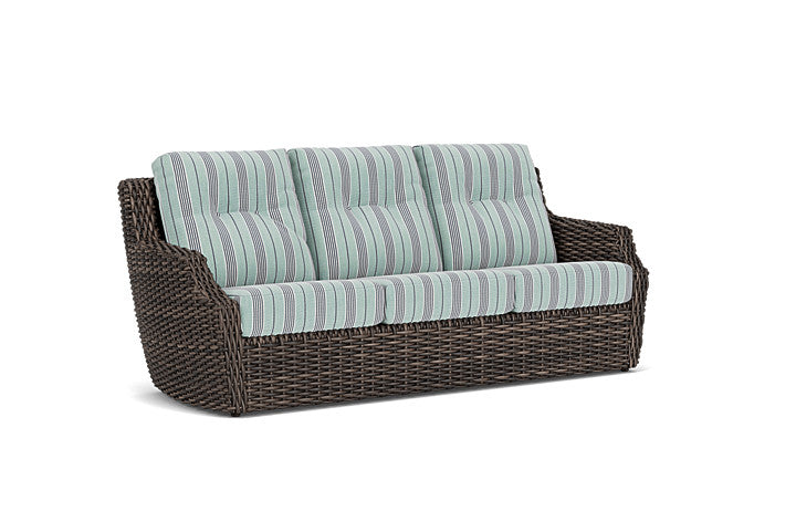 Lloyd Flanders - Largo Sofa In Vintage Oak Finish With Hansen Seaglass Fabric - 2410554281926 view 1