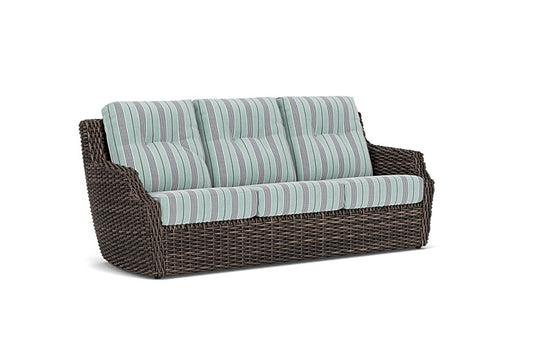 Lloyd Flanders - Largo Sofa In Vintage Oak Finish With Hansen Seaglass Fabric - 2410554281926 view 1