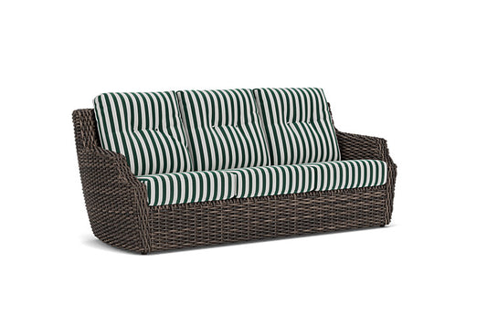 Lloyd Flanders - Largo Sofa In Vintage Oak Finish With Safari/White Stripe Fabric - 241055428269 view 1