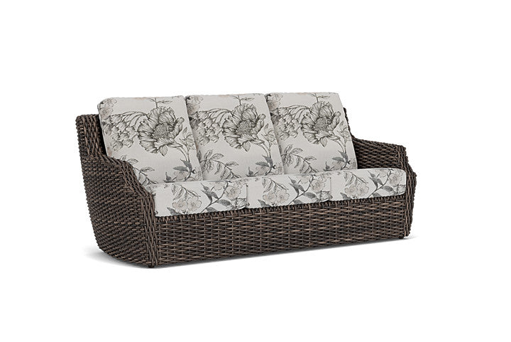 Lloyd Flanders - Largo Sofa In Vintage Oak Finish With Serena Floral Dove Fabric - 2410554282077 view 1