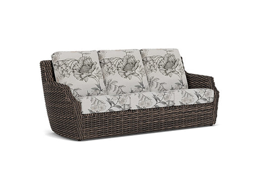 Lloyd Flanders - Largo Sofa In Vintage Oak Finish With Serena Floral Dove Fabric - 2410554282077 view 1