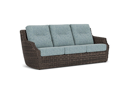 Lloyd Flanders - Largo Sofa In Vintage Oak Finish With Serene Ocean Fabric - 2410554282032 view 1