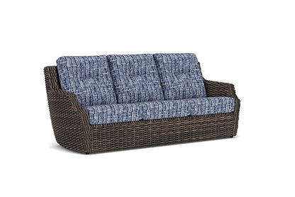 Lloyd Flanders - Largo Sofa In Vintage Oak Finish With Visions Cobalt Fabric - 241055428683 view 1