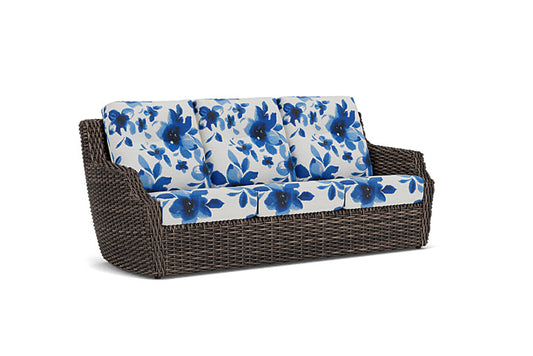 Lloyd Flanders - Largo Sofa In Vintage Oak Finish With Watercolor Blossom Capri Fabric - 241055428672 view 1