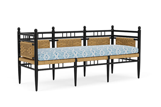 Lloyd Flanders - Low Country 3-Seat Garden Bench In Natural Finish With Aman Capri Fabric - 772370671800 view 1