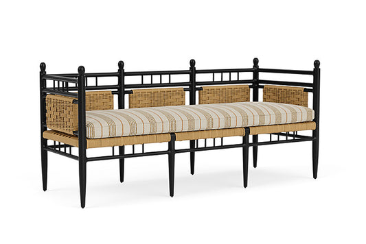 Lloyd Flanders - Low Country 3-Seat Garden Bench In Natural Finish With Amber Waves Fabric - 772370672044 view 1
