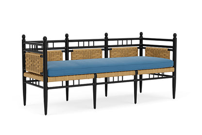 Lloyd Flanders - Low Country 3-Seat Garden Bench In Natural Finish With Bamboo Bay Sky Fabric - 772370672007 view 1