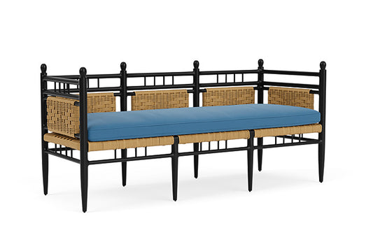 Lloyd Flanders - Low Country 3-Seat Garden Bench In Natural Finish With Bamboo Bay Sky Fabric - 772370672007 view 1