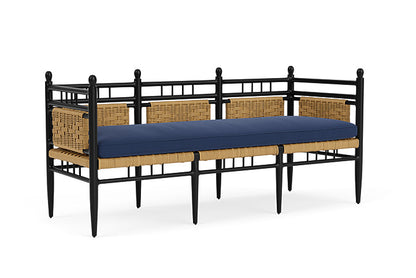 Lloyd Flanders - Low Country 3-Seat Garden Bench In Natural Finish With Beach Navy Fabric - 772370672013 view 1
