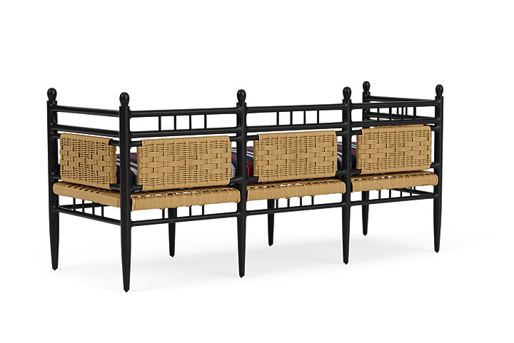 Lloyd Flanders - Low Country 3-Seat Garden Bench In Natural Finish With Berkely Hall Navy Fabric - 772370672063 view 2