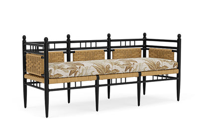Lloyd Flanders - Low Country 3-Seat Garden Bench In Natural Finish With Botanic Willow Fabric - 77237067164 view 1