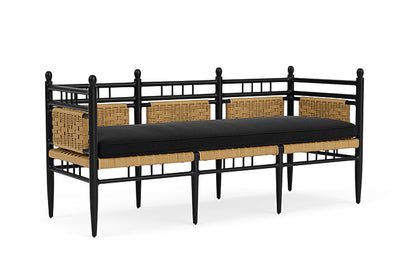 Lloyd Flanders - Low Country 3-Seat Garden Bench In Natural Finish With Canvas Black Fabric - 77237067157 view 1