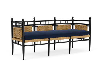Lloyd Flanders - Low Country 3-Seat Garden Bench In Natural Finish With Decorline Navy Fabric - 772370672019 view 1