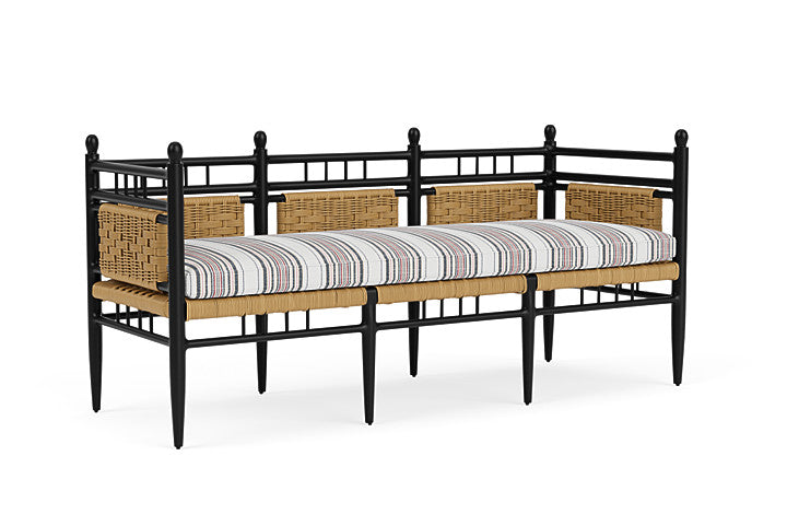 Lloyd Flanders - Low Country 3-Seat Garden Bench In Natural Finish With Deering Cadet Fabric - 772370672047 view 1