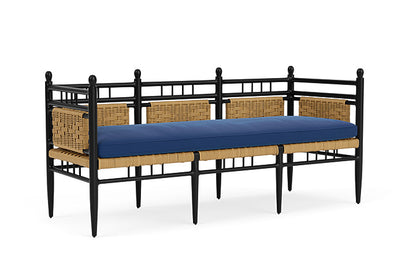 Lloyd Flanders - Low Country 3-Seat Garden Bench In Natural Finish With Flagship Lapis Fabric - 772370671813 view 1
