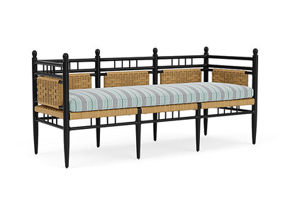 Lloyd Flanders - Low Country 3-Seat Garden Bench In Natural Finish With Hansen Seaglass Fabric - 772370671926 view 1
