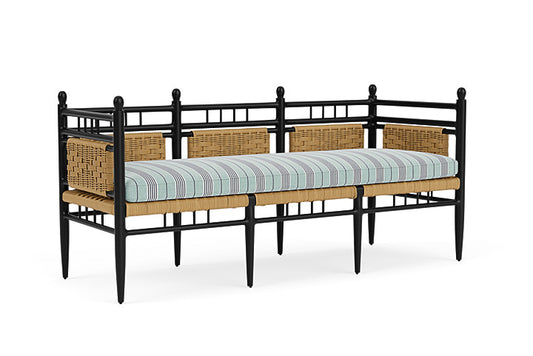 Lloyd Flanders - Low Country 3-Seat Garden Bench In Natural Finish With Hansen Seaglass Fabric - 772370671926 view 1