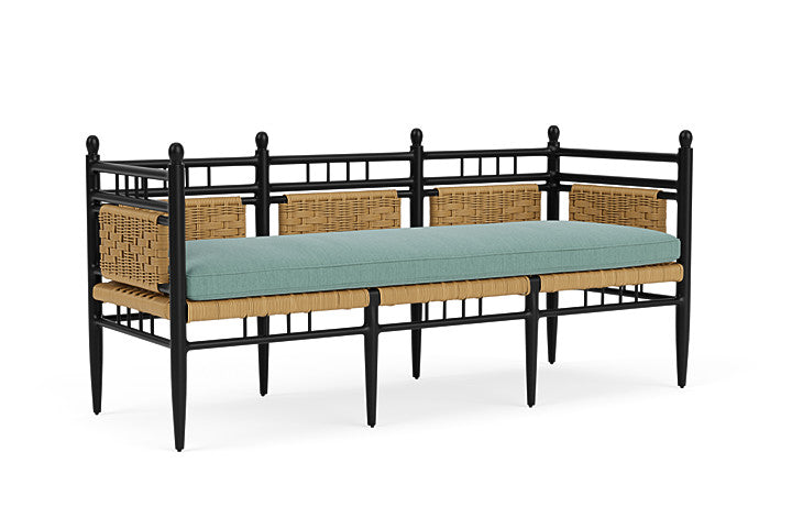 Lloyd Flanders - Low Country 3-Seat Garden Bench In Natural Finish With Loveboat Mint Fabric - 772370672010 view 1