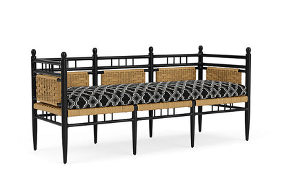 Lloyd Flanders - Low Country 3-Seat Garden Bench In Natural Finish With Luna Onyx Fabric - 772370672071 view 1