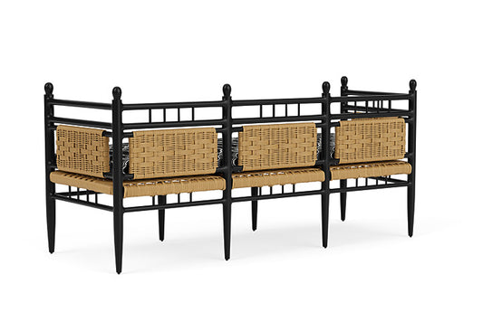 Lloyd Flanders - Low Country 3-Seat Garden Bench In Natural Finish With Luna Onyx Fabric - 772370672071 view 2