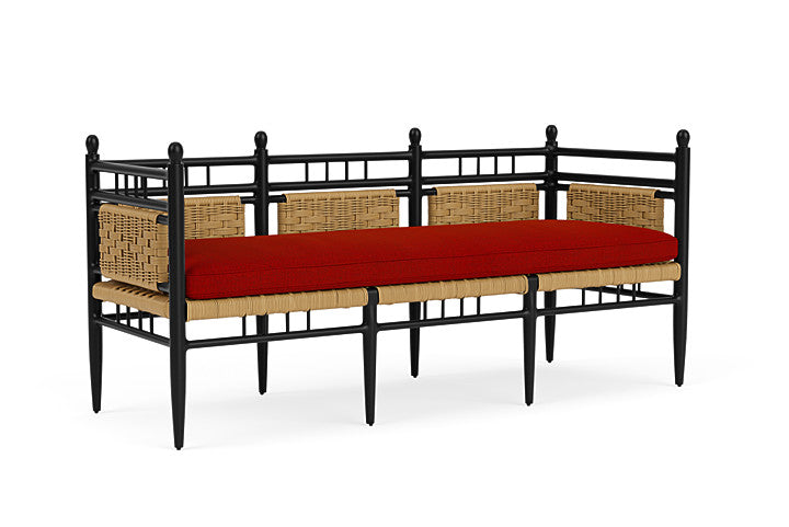 Lloyd Flanders - Low Country 3-Seat Garden Bench In Natural Finish With Partyline Lollipop Fabric - 772370672054 view 1