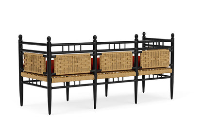 Lloyd Flanders - Low Country 3-Seat Garden Bench In Natural Finish With Partyline Lollipop Fabric - 772370672054 view 2