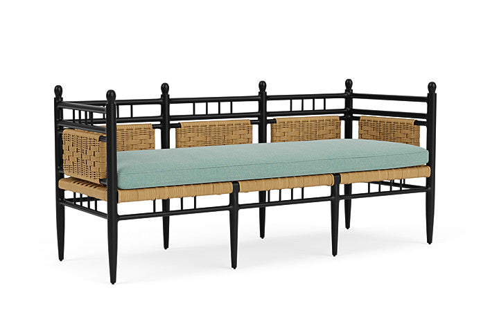 Lloyd Flanders - Low Country 3-Seat Garden Bench In Natural Finish With Pavian Pool Fabric - 772370672045 view 1