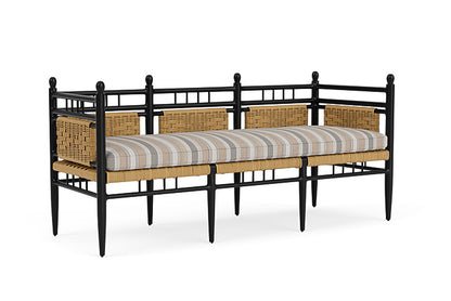 Lloyd Flanders - Low Country 3-Seat Garden Bench In Natural Finish With Purveyor Pewter Fabric - 77237067146 view 1