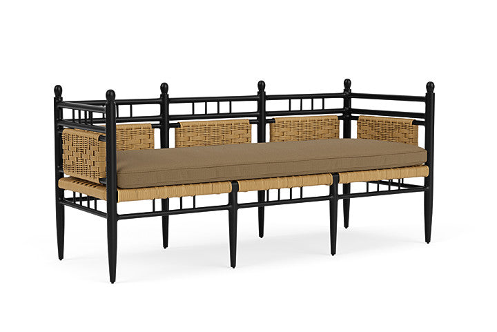 Lloyd Flanders - Low Country 3-Seat Garden Bench In Natural Finish With Reflections Straw Fabric - 772370672053 view 1