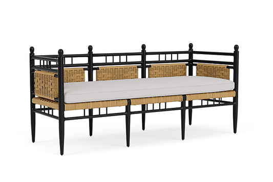 Lloyd Flanders - Low Country 3-Seat Garden Bench In Natural Finish With Sailcloth Seagull Fabric - 77237067W61 view 1