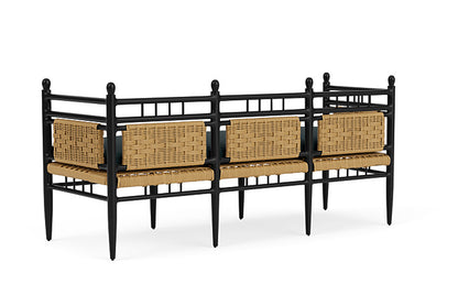 Lloyd Flanders - Low Country 3-Seat Garden Bench In Natural Finish With Sandberg Lagoon Fabric - 772370672039 view 2