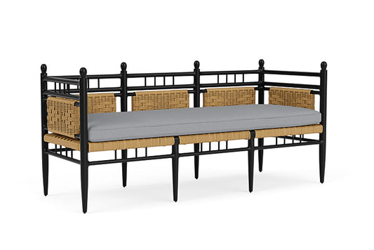 Lloyd Flanders - Low Country 3-Seat Garden Bench In Natural Finish With Sandberg Pewter Fabric - 772370672029 view 1