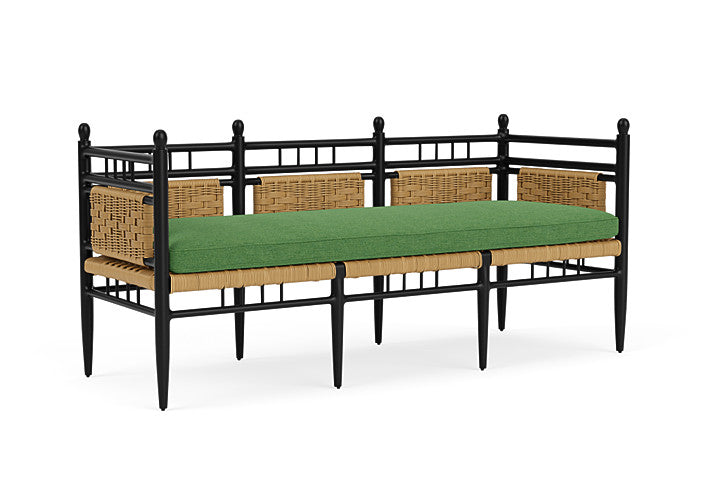 Lloyd Flanders - Low Country 3-Seat Garden Bench In Natural Finish With Seadog Botanical Fabric - 772370672066 view 1