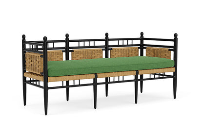 Lloyd Flanders - Low Country 3-Seat Garden Bench In Natural Finish With Seadog Botanical Fabric - 772370672066 view 1
