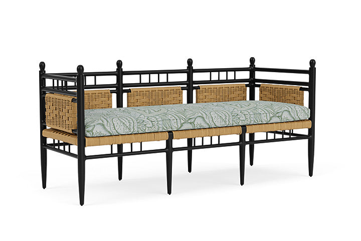 Lloyd Flanders - Low Country 3-Seat Garden Bench In Natural Finish With Sensibility Spring Fabric - 772370672081 view 1