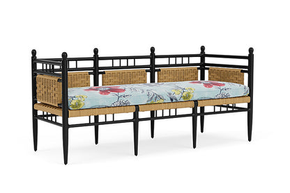 Lloyd Flanders - Low Country 3-Seat Garden Bench In Natural Finish With Serena Floral Meadow Fabric - 772370672079 view 1