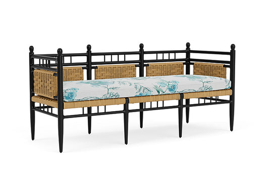 Lloyd Flanders - Low Country 3-Seat Garden Bench In Natural Finish With Serena Floral Mist Fabric - 772370672078 view 1