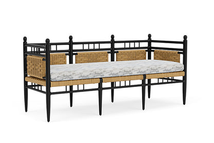 Lloyd Flanders - Low Country 3-Seat Garden Bench In Natural Finish With Stratosphere Cloud Fabric - 772370671966 view 1