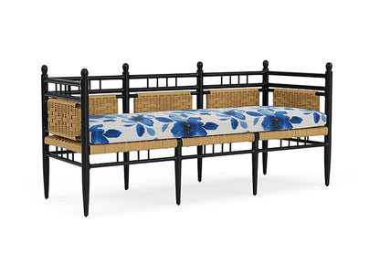 Lloyd Flanders - Low Country 3-Seat Garden Bench In Natural Finish With Watercolor Blossom Capri Fabric - 77237067672 view 1