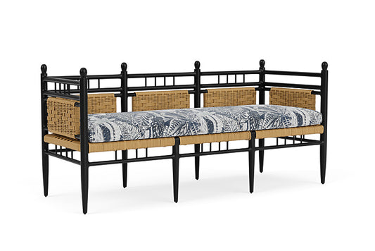 Lloyd Flanders - Low Country 3-Seat Garden Bench In Natural Finish With Wayfarer Mist Fabric - 772370672074 view 1