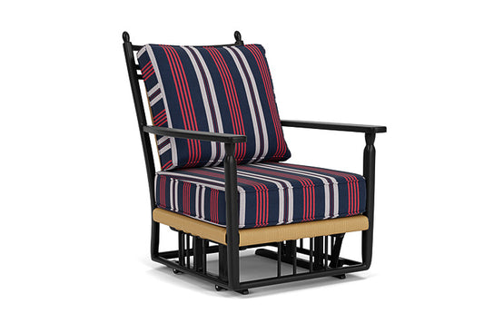 Lloyd Flanders - Low Country Glider Lounge Chair In Natural Finish With Berkely Hall Navy Fabric - 770650672063 view 1