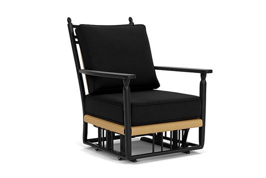 Lloyd Flanders - Low Country Glider Lounge Chair In Natural Finish With Canvas Black Fabric - 77065067157 view 1