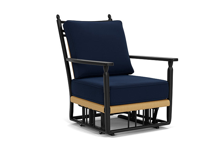 Lloyd Flanders - Low Country Glider Lounge Chair In Natural Finish With Decorline Navy Fabric - 770650672019 view 1