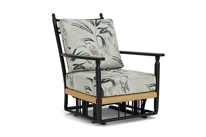Lloyd Flanders - Low Country Glider Lounge Chair In Natural Finish With Delicate Botanical Sage Fabric - 770650672075 view 1