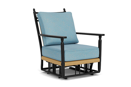 Lloyd Flanders - Low Country Glider Lounge Chair In Natural Finish With Leeds Light Blue Fabric - 770650672058 view 1