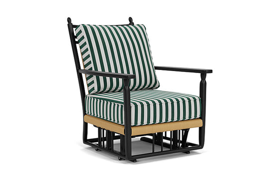 Lloyd Flanders - Low Country Glider Lounge Chair In Natural Finish With Safari/White Stripe Fabric - 77065067269 view 1