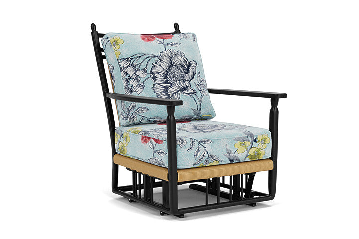 Lloyd Flanders - Low Country Glider Lounge Chair In Natural Finish With Serena Floral Meadow Fabric - 770650672079 view 1
