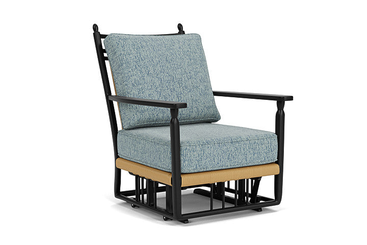 Lloyd Flanders - Low Country Glider Lounge Chair In Natural Finish With Serene Ocean Fabric - 770650672032 view 1