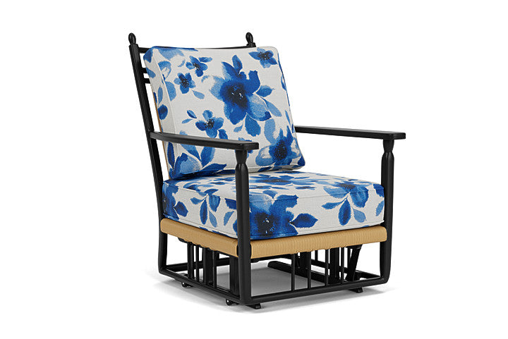 Lloyd Flanders - Low Country Glider Lounge Chair In Natural Finish With Watercolor Blossom Capri Fabric - 77065067672 view 1